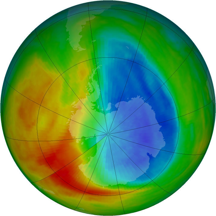 Antarctic ozone map for 12 October 1982